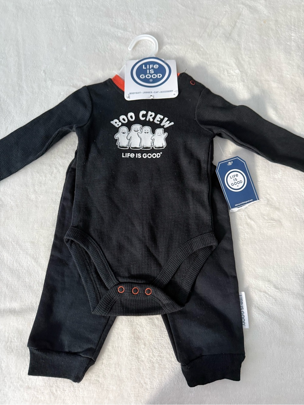 Life is Good Infanrs' Black 'Boo Crew' One-Piece Set 6/9 months